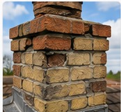Damaged chimney brickwork