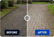 Pressure washing before and after