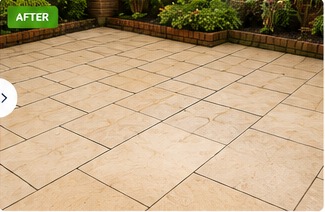 Clean patio after pressure washing